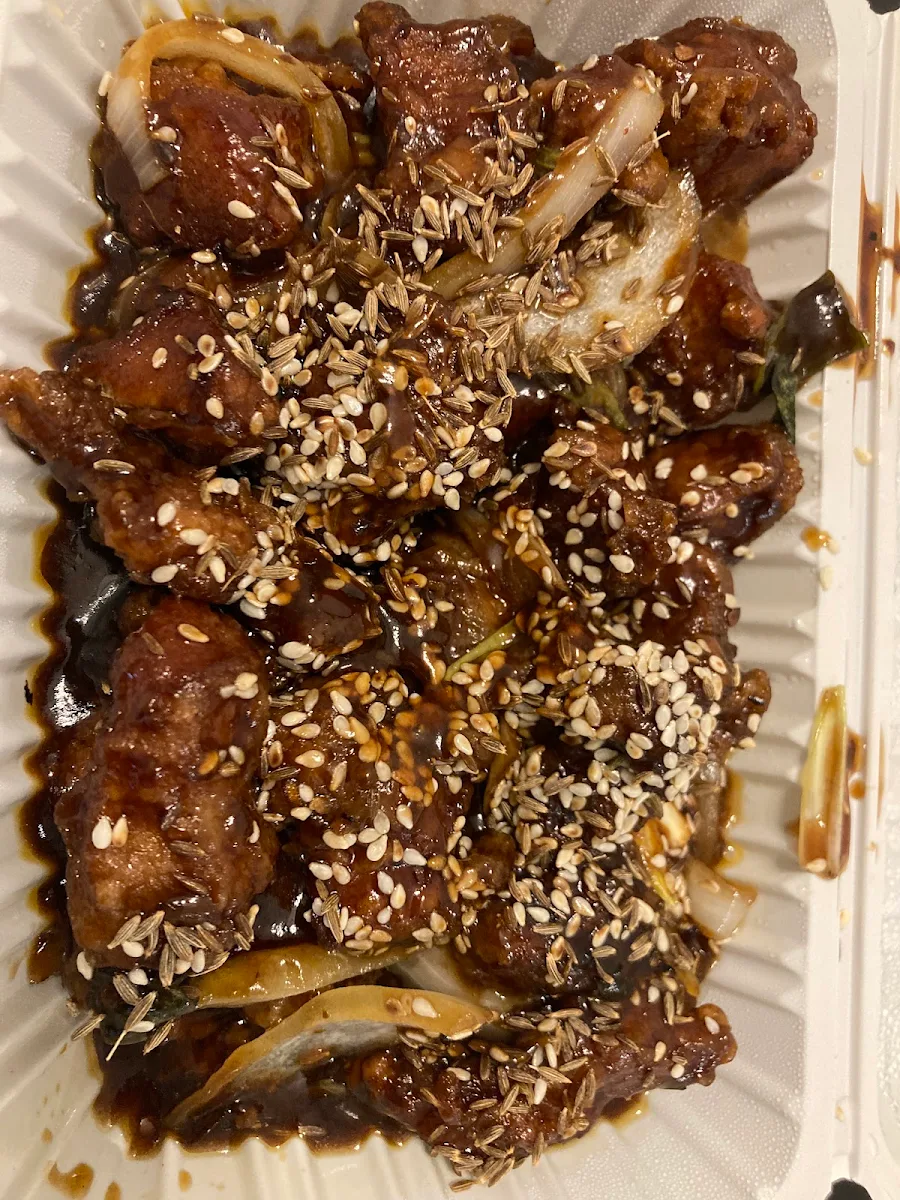 Deep Fried Marinated Pork Sirloin with Cumin and Sesame 滋味肉